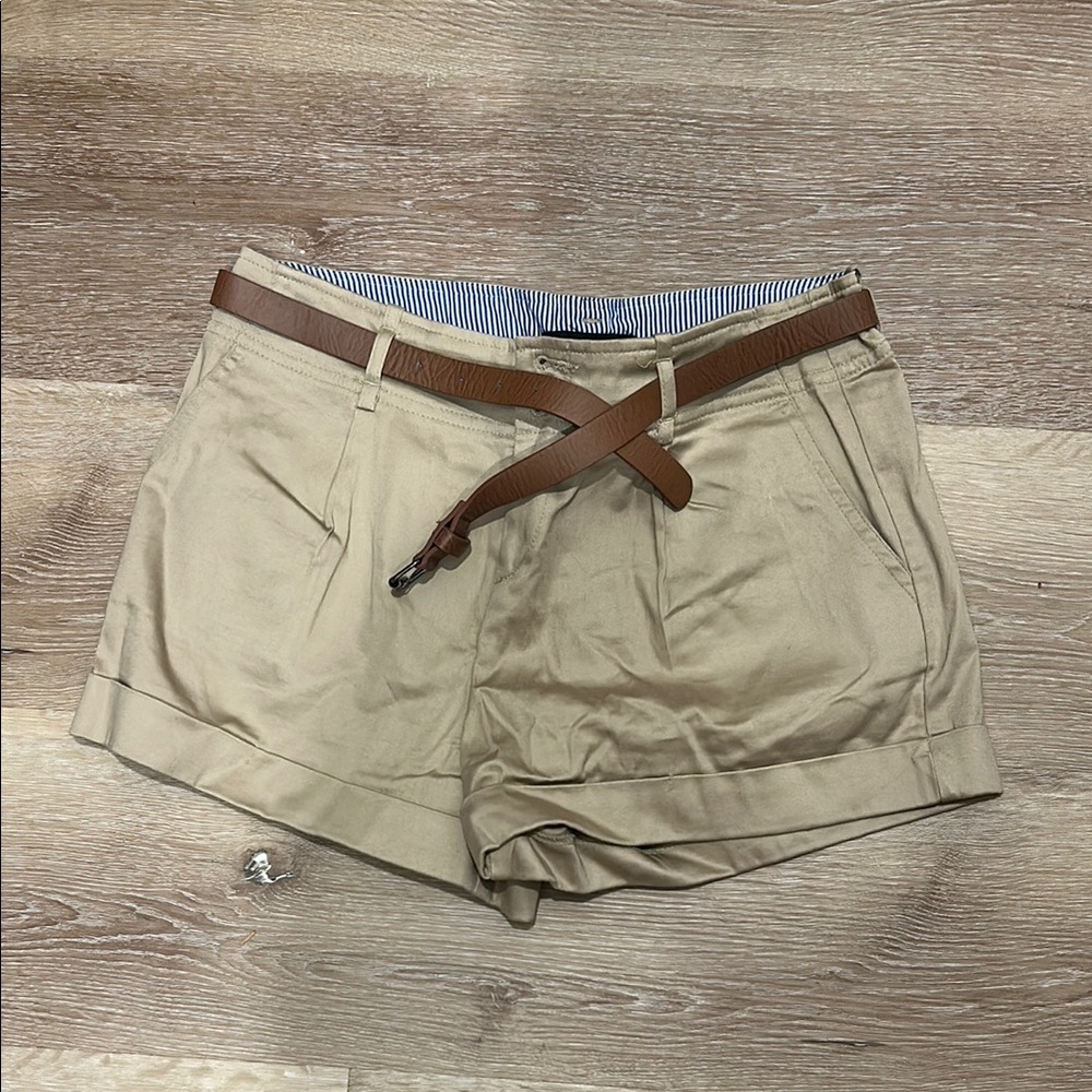 Forever 21 Tan and Brown Bermudas Relaxed Fit